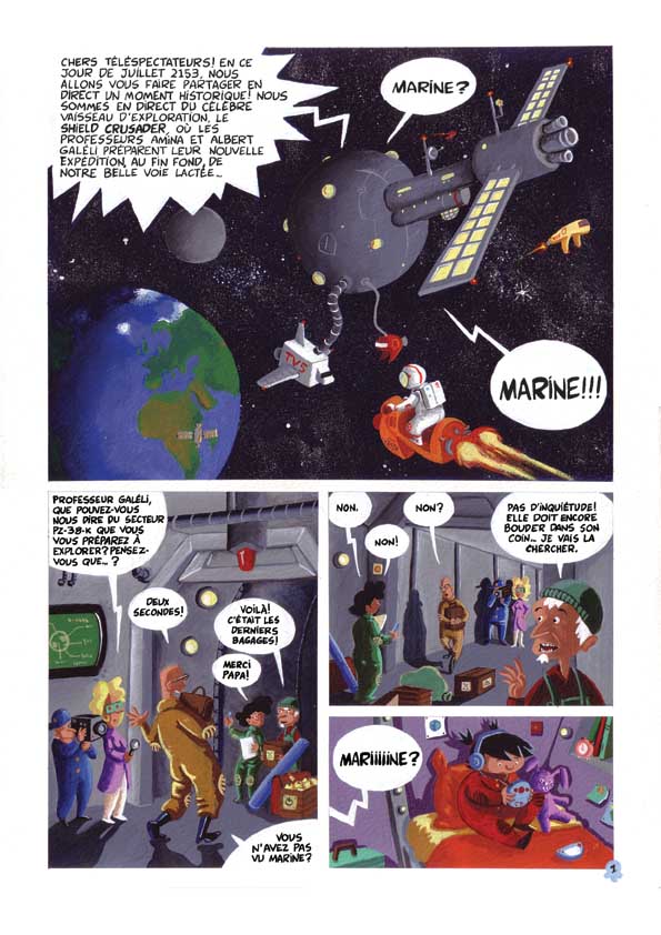 planche 1 de la BD Marine et Cornelius